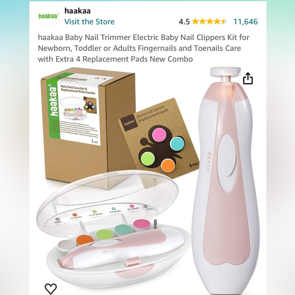 haakaa Baby Nail Trimmer Electric Baby Nail Clippers Kit